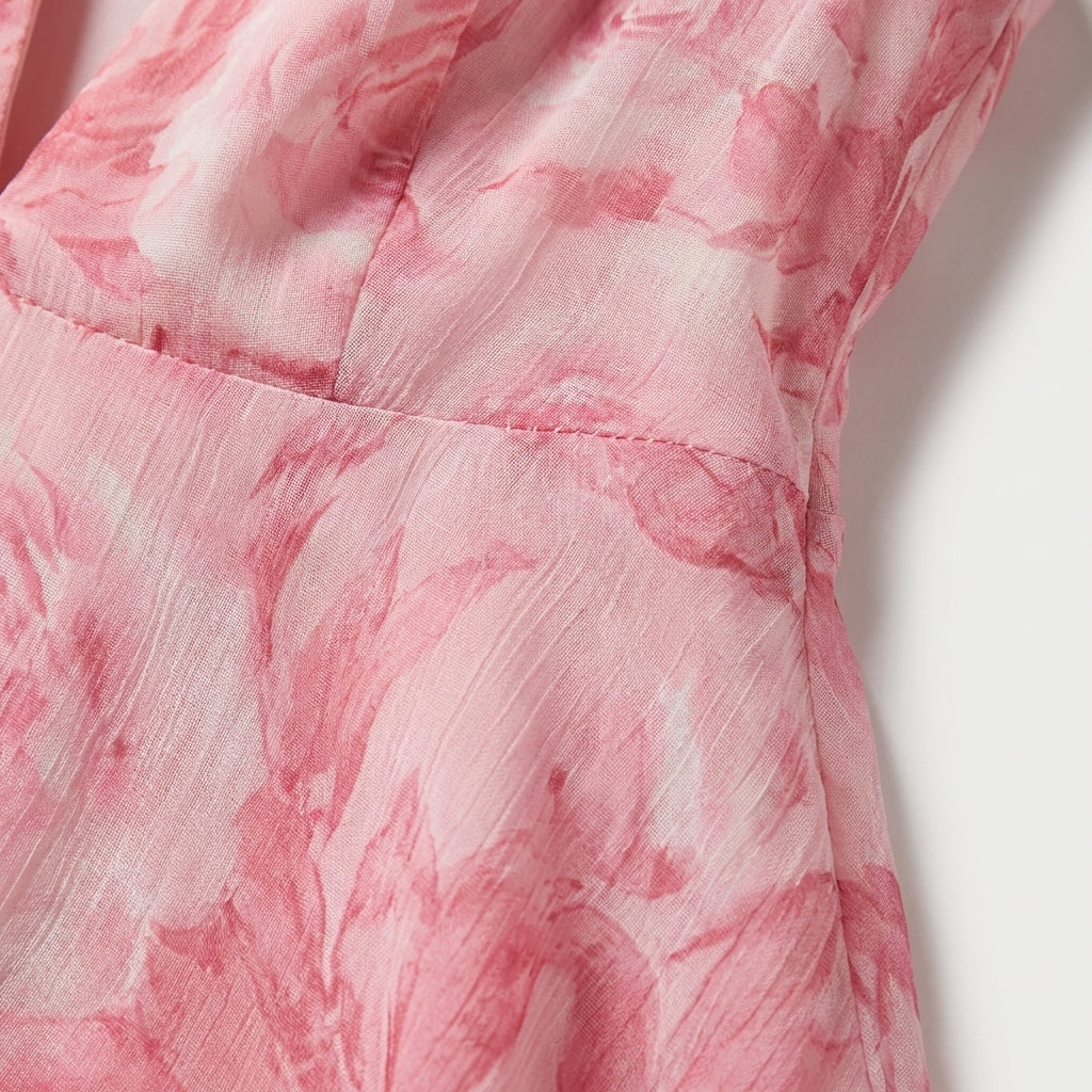 Rivaclo | Femme Robe Maxi Florale à Décolleté V Profond – Silhouette Sans Manches