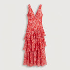 Rivaclo | Femme Robe Maxi Florale à Décolleté V Profond – Silhouette Sans Manches