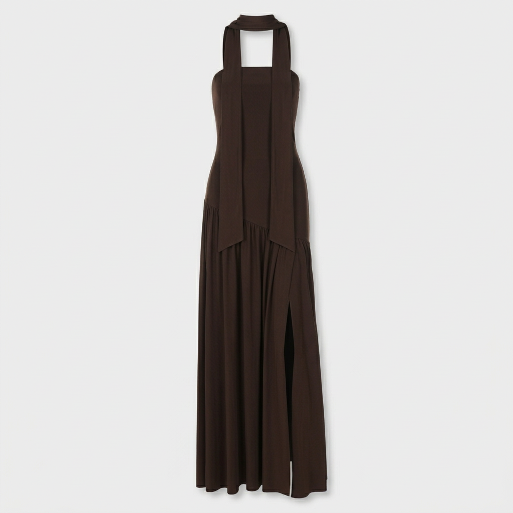 Rivaclo | Femme Robe Maxi Drapée Sans Bretelles – Silhouette Sculptée