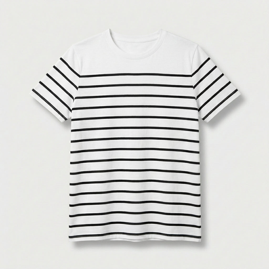 Rivaclo | Femme T-Shirt Rayé à Manches Courtes à Col Rond | Style Décontracté