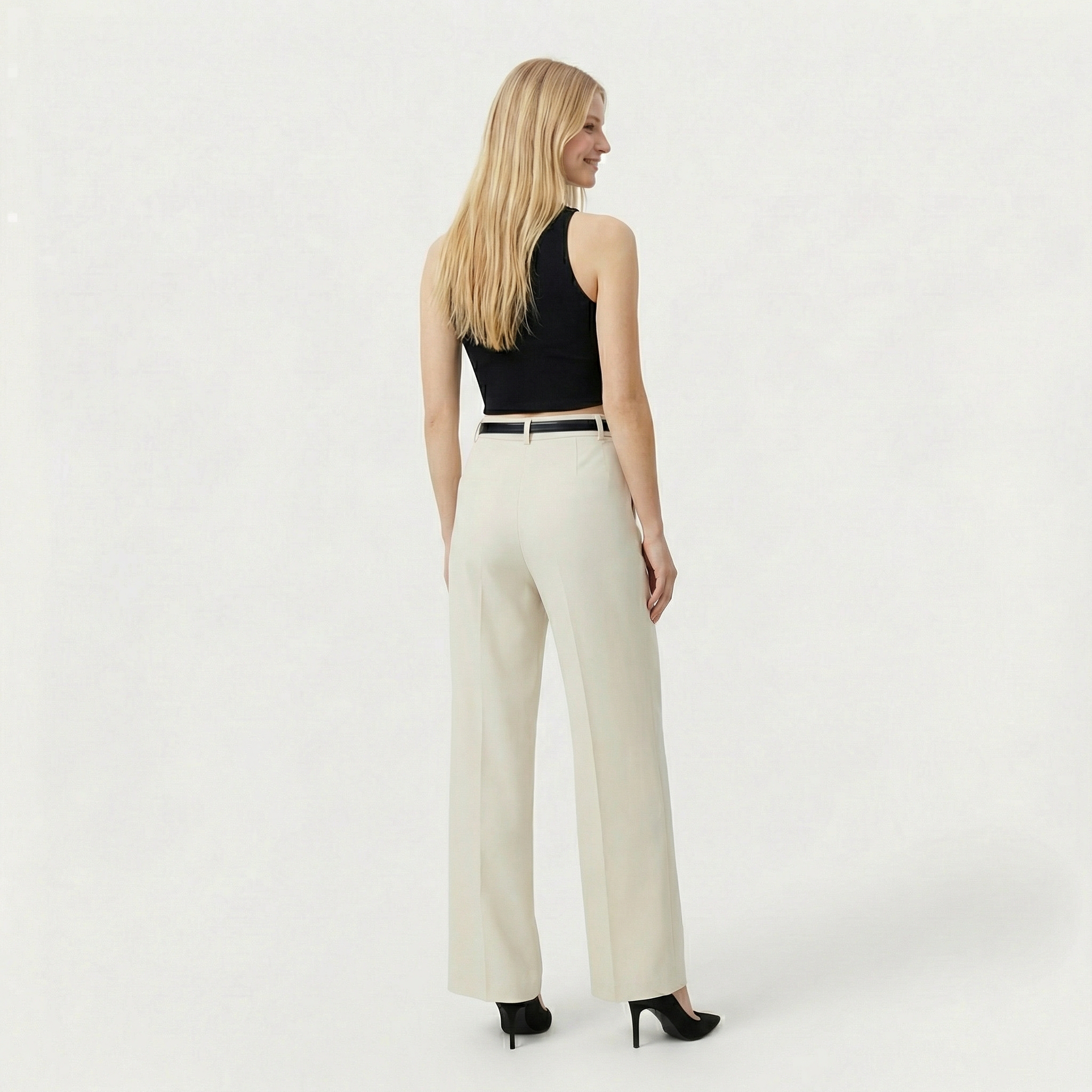 Rivaclo | Femme Pantalon Large Taille Haute | Coupe Ample
