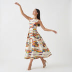 Rivaclo | Femme Robe Maxi Sans Manches – Design Imprimé Abstrait