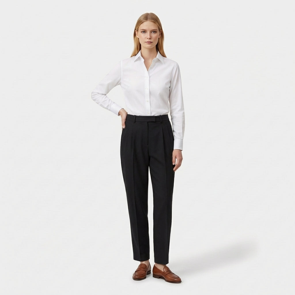 Rivaclo | Homme Pantalon Plissé Taille Haute | Jambe Droite