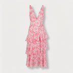 Rivaclo | Femme Robe Maxi Florale à Décolleté V Profond – Silhouette Sans Manches