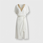 Rivaclo | Women's Midi Wrap Dress – Deep V-Neck