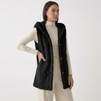Rivaclo | Femme Gilet Cardigan en Maille Torsadée Sans Manches | Devant Ouvert