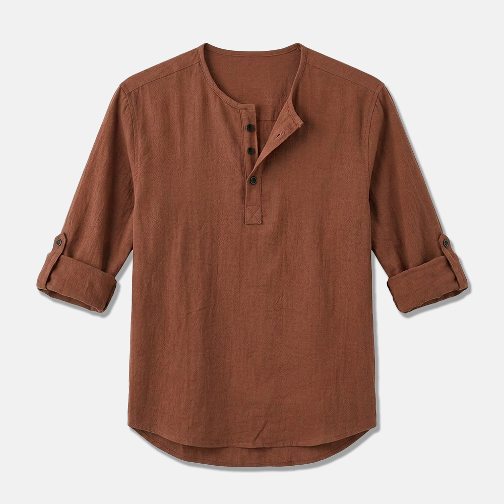 Rivaclo | Homme chemise unie manches longues – style lin