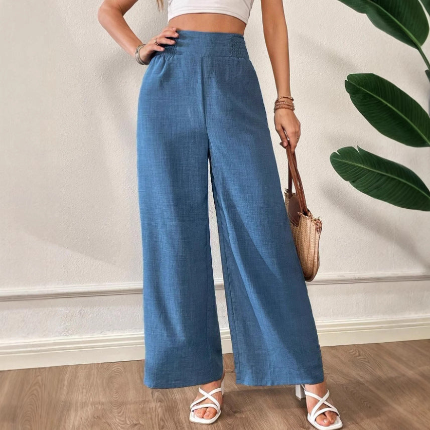 Rivaclo | Femme Pantalon Large Taille Haute | Style Minimaliste