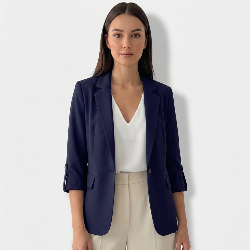 Rivaclo | Femme Blazer à Manches Longues Ouvert sur le Devant | Style Décontracté