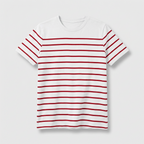 Rivaclo | Femme T-Shirt Rayé à Manches Courtes à Col Rond | Style Décontracté