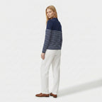 Rivaclo | Femme Polo à Panneaux Rayés à Manches Longues | À Col