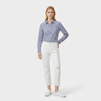 Rivaclo | Femme Chemise Rayée Boutonnée à Manches Longues | Style Décontracté