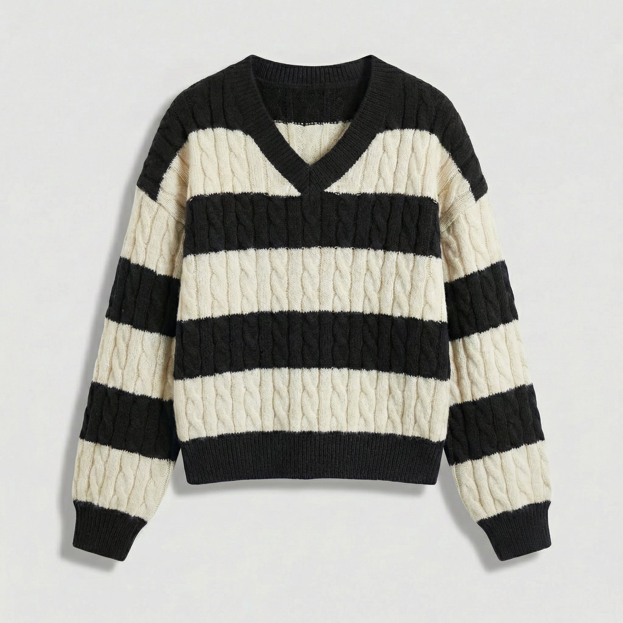 Rivaclo | Femme Pull en Maille à Col V à Manches Longues | Style Décontracté