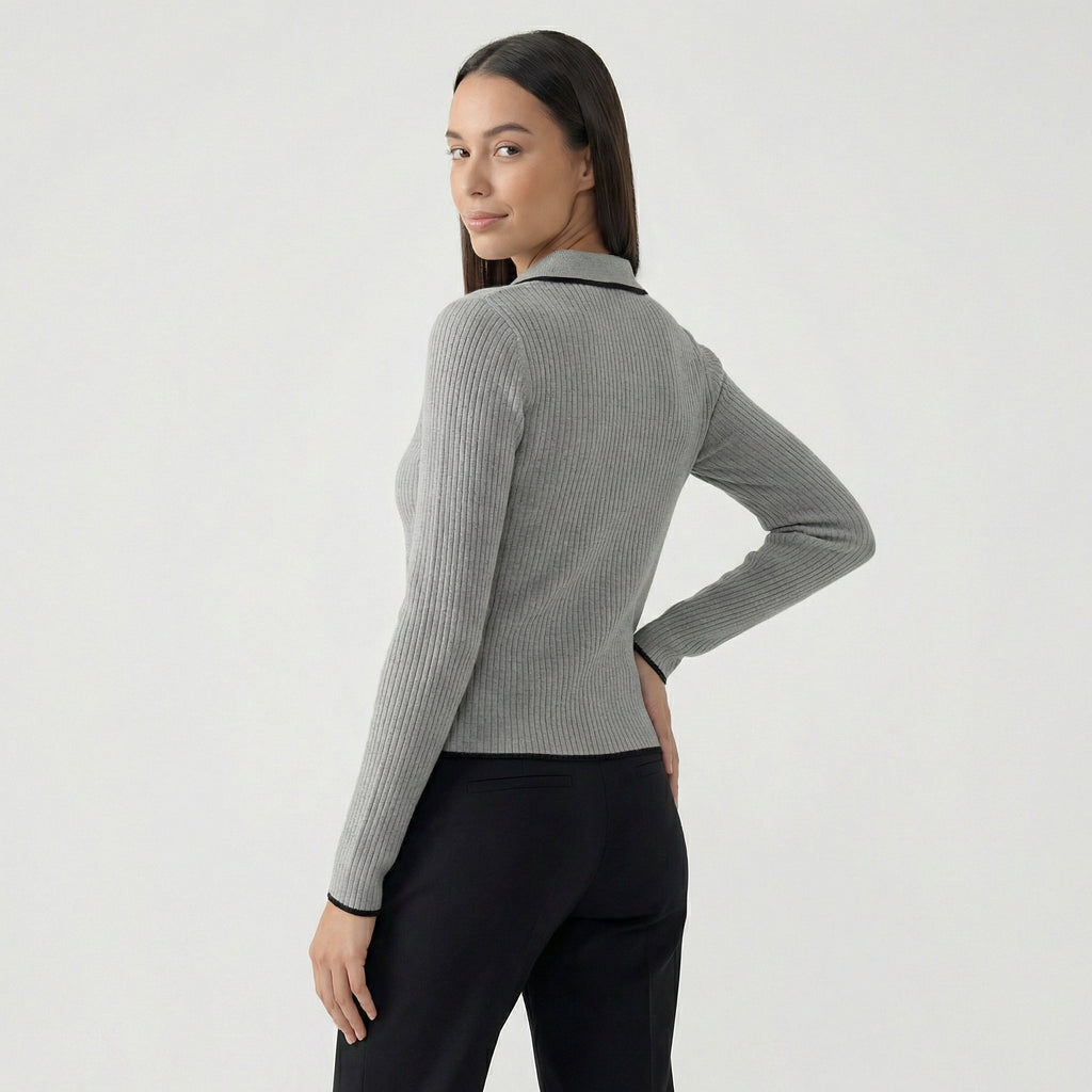 Rivaclo | Femme Pull à Col V à Manches Longues | Style Décontracté