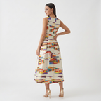 Rivaclo | Femme Robe Maxi Sans Manches – Design Imprimé Abstrait