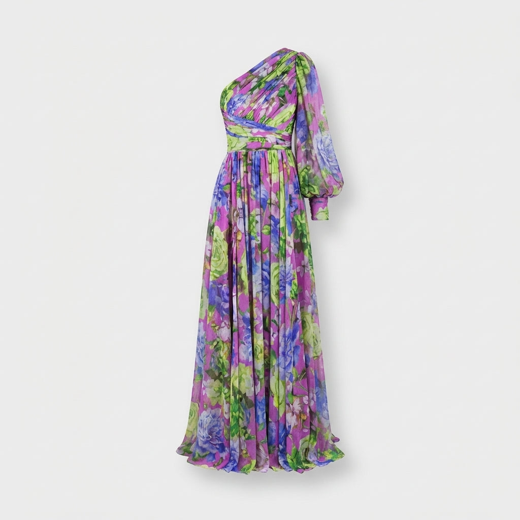 Rivaclo | Women's Fluid One-Shoulder Maxi Dress – Evening Silhouette