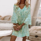 Nathalie | Robe Courte à Manches Évasées