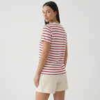 Rivaclo | Femme T-Shirt Rayé à Manches Courtes à Col Rond | Style Décontracté