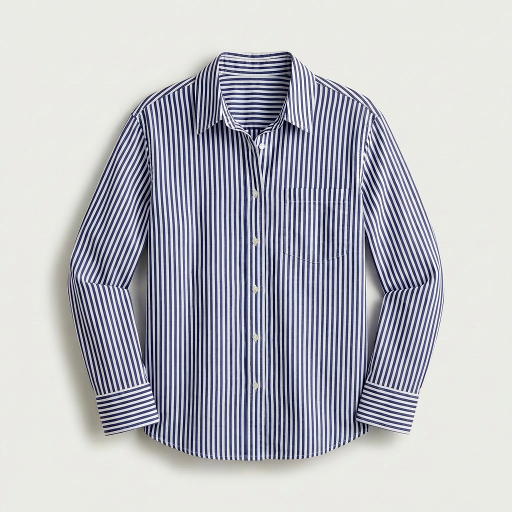 Rivaclo | Femme Chemise Rayée Boutonnée à Manches Longues | Style Décontracté