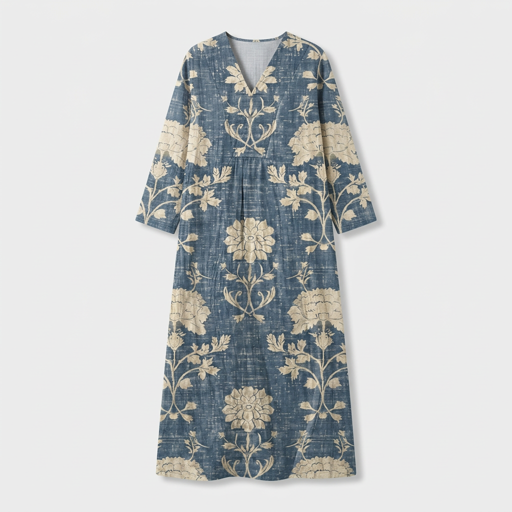 Femme Robe Maxi Florale à Col V | Style Bohème