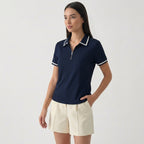 Rivaclo | Femme Polo à Manches Courtes à Col | Coupe Classique