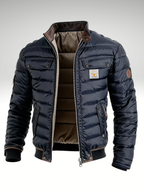 Doudoune homme urbaine matelassée coupe nette — Bleu marine