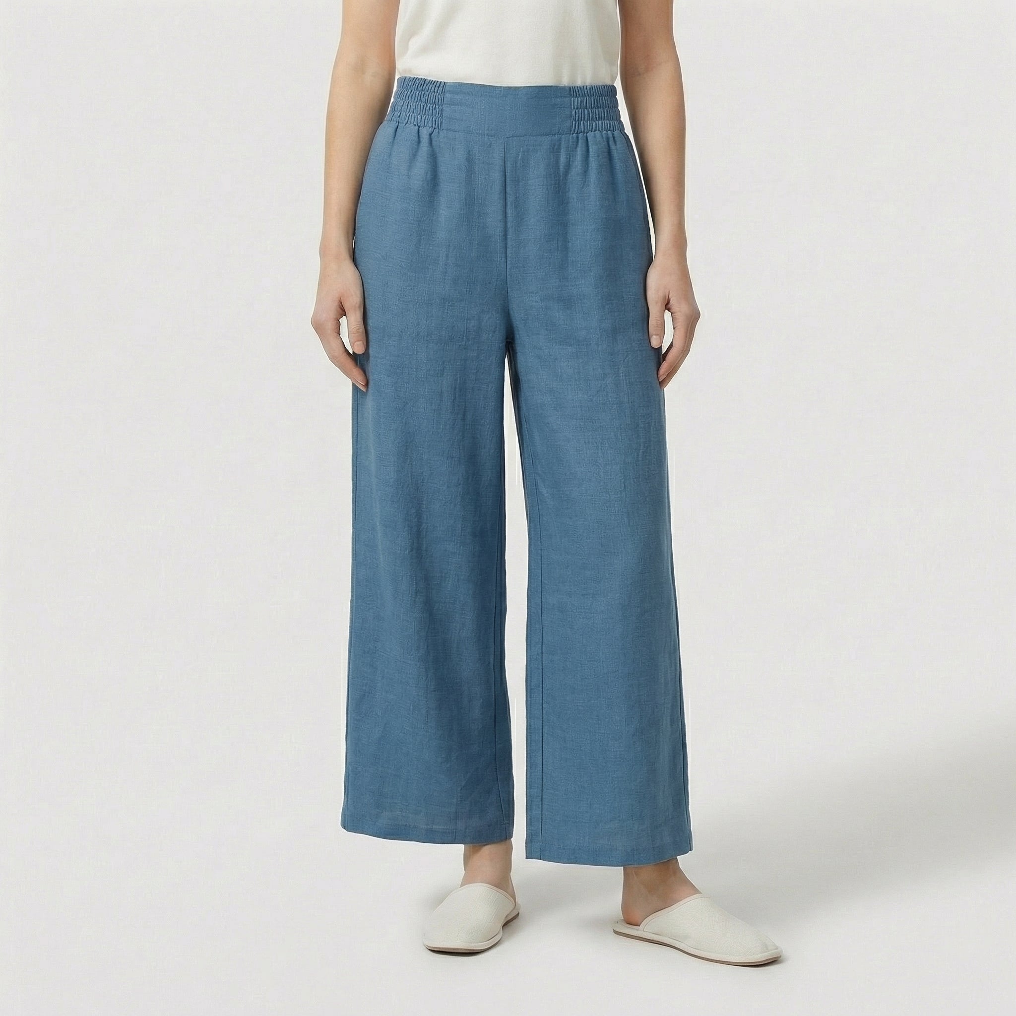 Rivaclo | Femme Pantalon Ample Taille Haute | Style Minimaliste