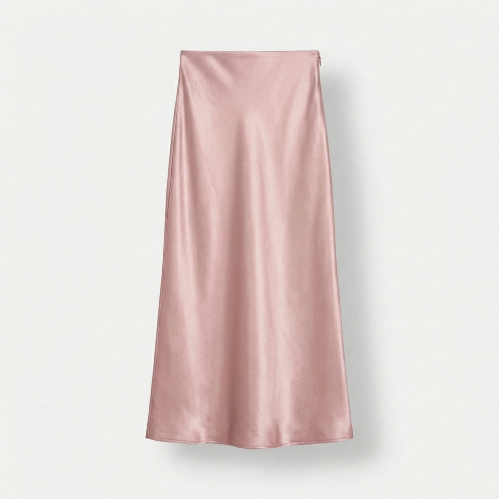 Rivaclo | Jupe midi en satin à taille haute pour femme