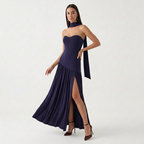 Rivaclo | Femme Robe Maxi Drapée Sans Bretelles – Silhouette Sculptée