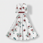 Rivaclo | Femme Robe Maxi à Col V – Imprimée