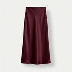 Rivaclo | Jupe midi en satin à taille haute pour femme