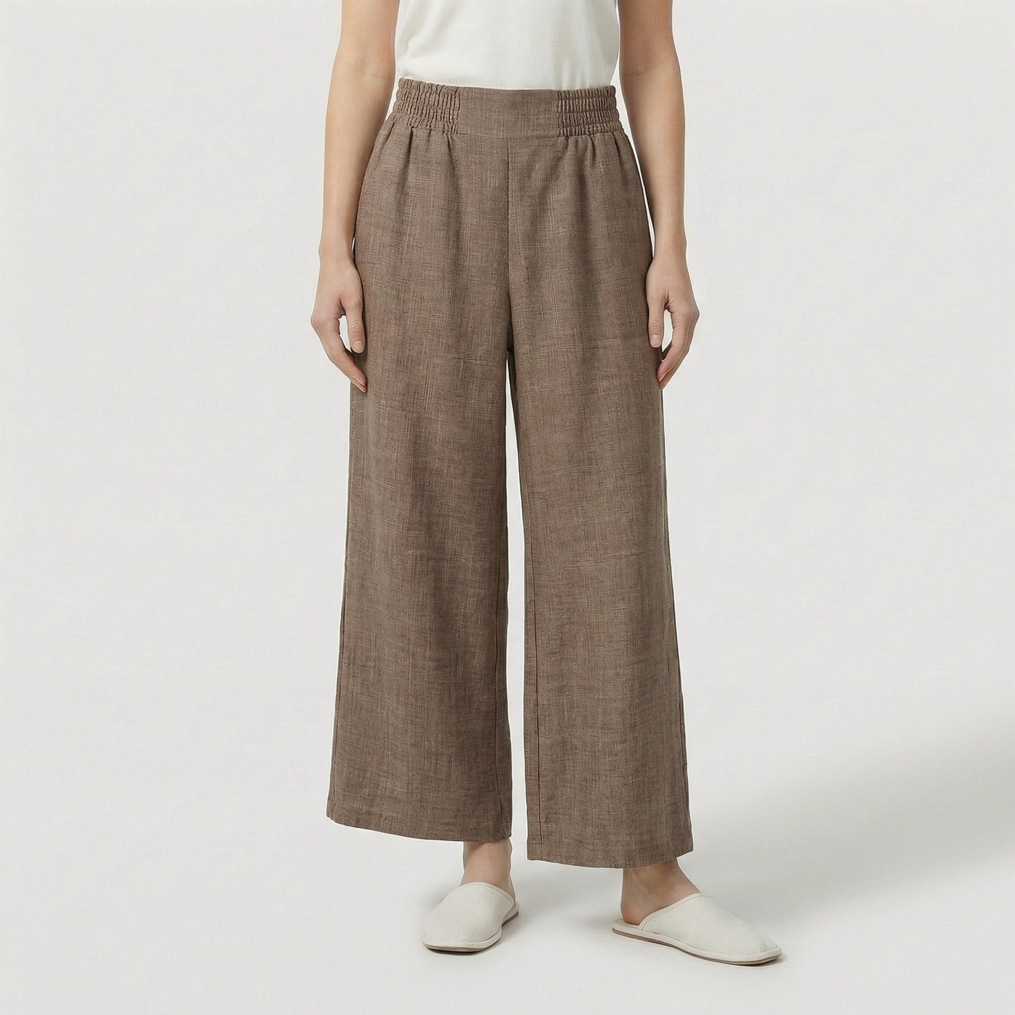 Rivaclo | Femme Pantalon Ample Taille Haute | Style Minimaliste