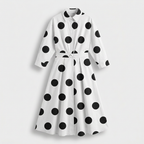 Rivaclo | Femme Robe Maxi à Col V – Motif à Pois