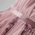 Rivaclo | Femme Robe Midi Florale Plissée – Design Sans Manches à Col V
