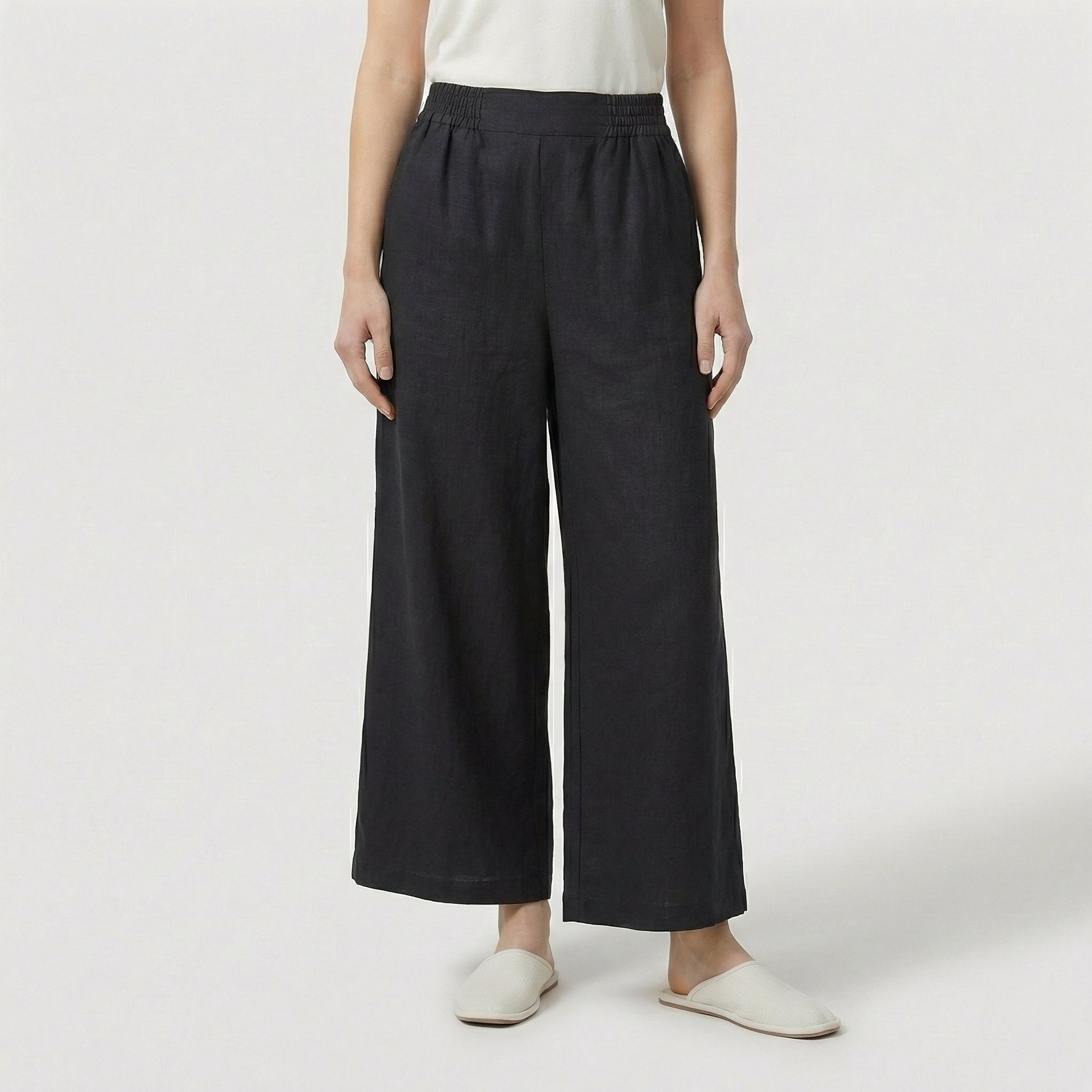 Rivaclo | Femme Pantalon Ample Taille Haute | Style Minimaliste