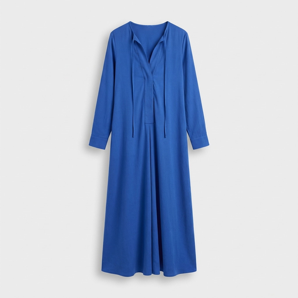 Femme Robe Maxi Fluide à Manches Longues | Style Classique