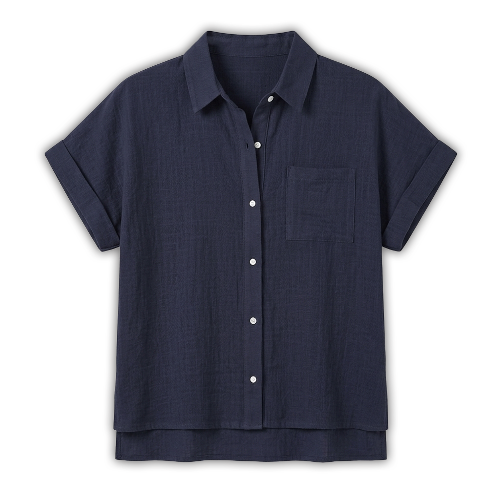Rivaclo | Women's Button-Up Shirt – Short Sleeves with Classic Collar
