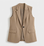 Rivaclo | Women's Fitted Blazer Vest – Sleeveless with Notched Collar