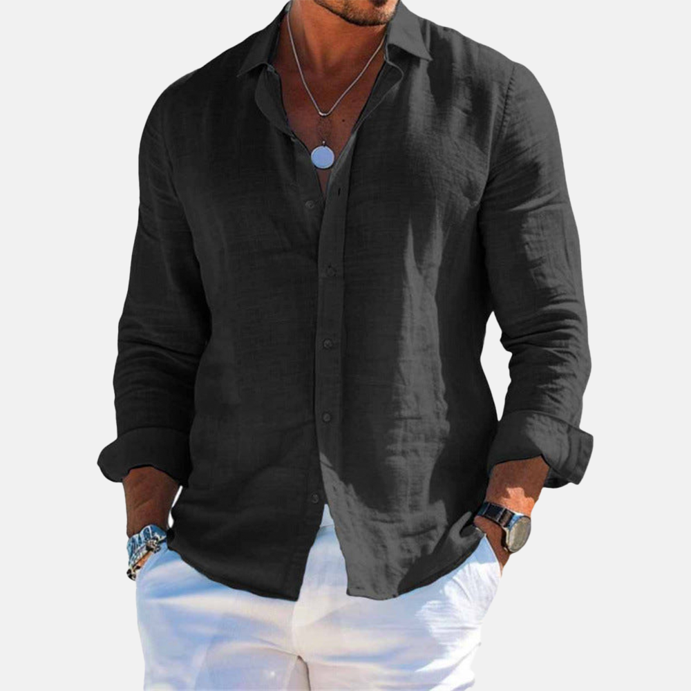 Rivaclo | Men's casual button-up shirt – linen style