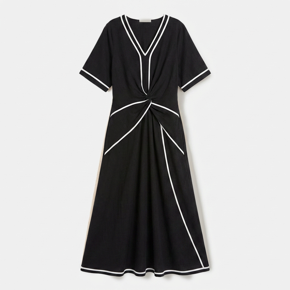 Rivaclo | Women's Striped Short Sleeve Dress – Maxi