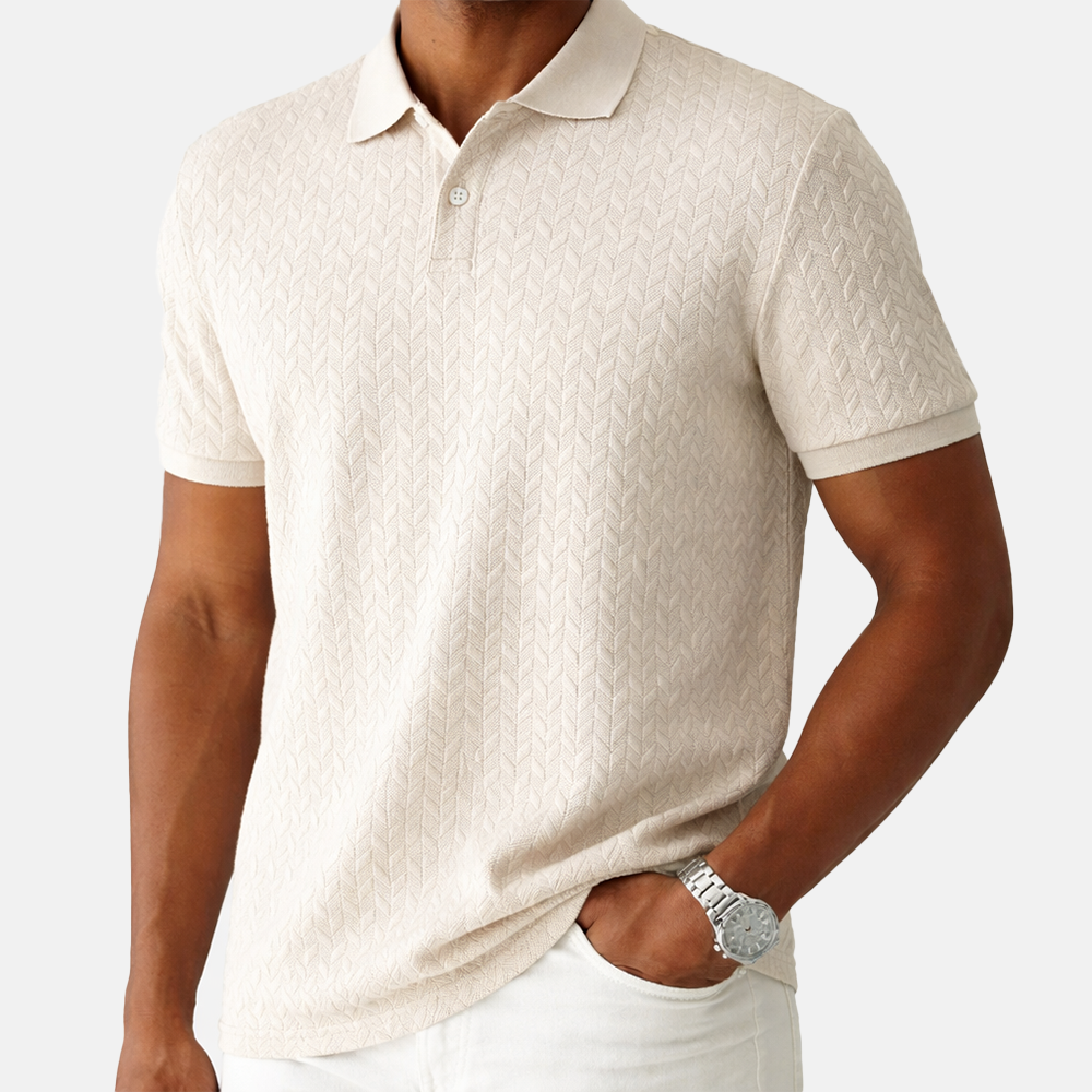 Rivaclo | Men's buttoned collar polo – short sleeves classic fit