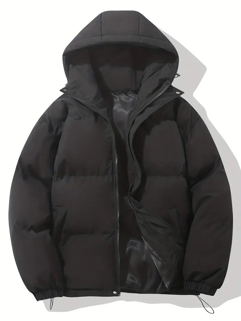 Doudoune femme à capuche matelassée hiver — Noir