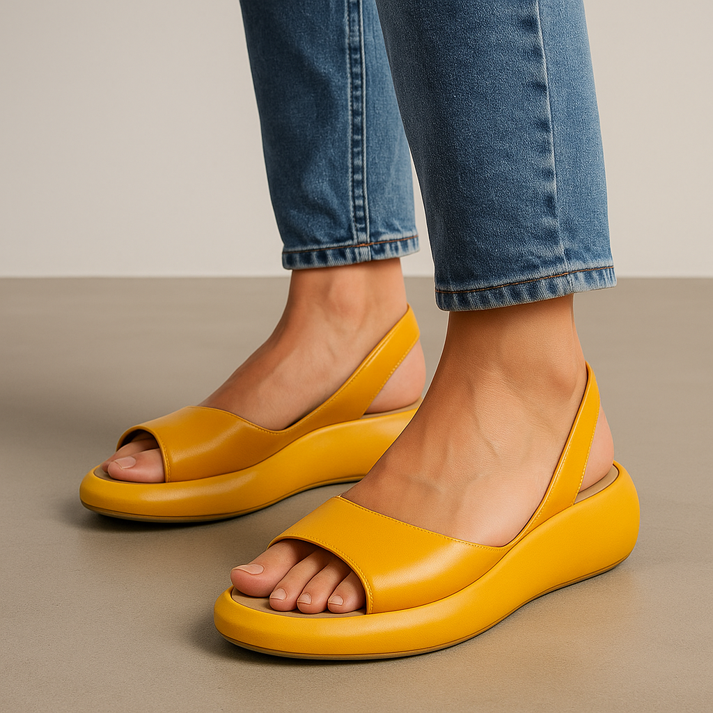 Coralie | Sandales Jaunes Ouvertes