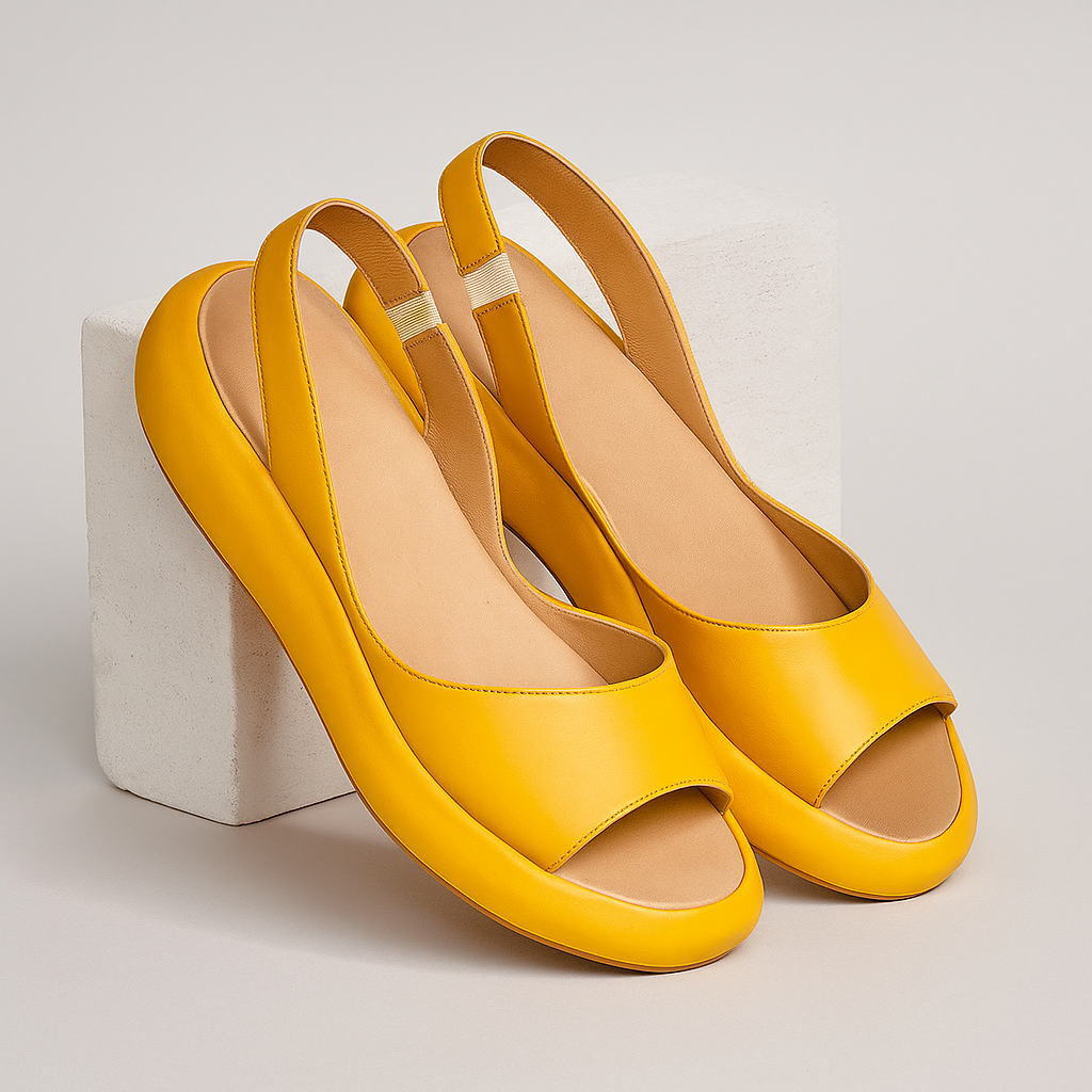Coralie | Sandales Jaunes Ouvertes
