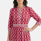 Rivaclo | Women's Geometric Printed Round Neck Dress – Fluid Maxi