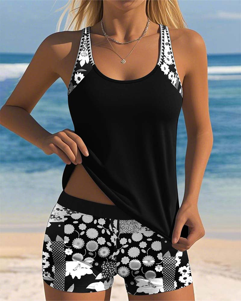 Sidonie | Tankini Fleuri Deux Pièces