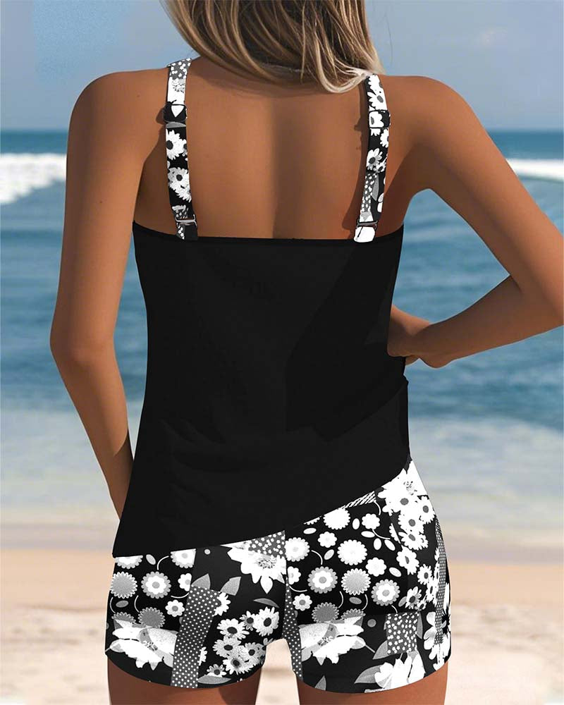 Sidonie | Tankini Fleuri Deux Pièces