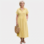 Rivaclo | Women's Striped Loose Fit Dress with Short Sleeves – Casual Shape
