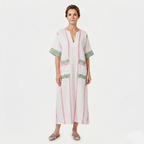 Rivaclo | Women's Printed V-Neck Dress – 3/4 Sleeves