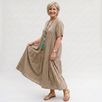Rivaclo | Women's Asymmetrical V-Neck Dress – Fluid Loose Shape